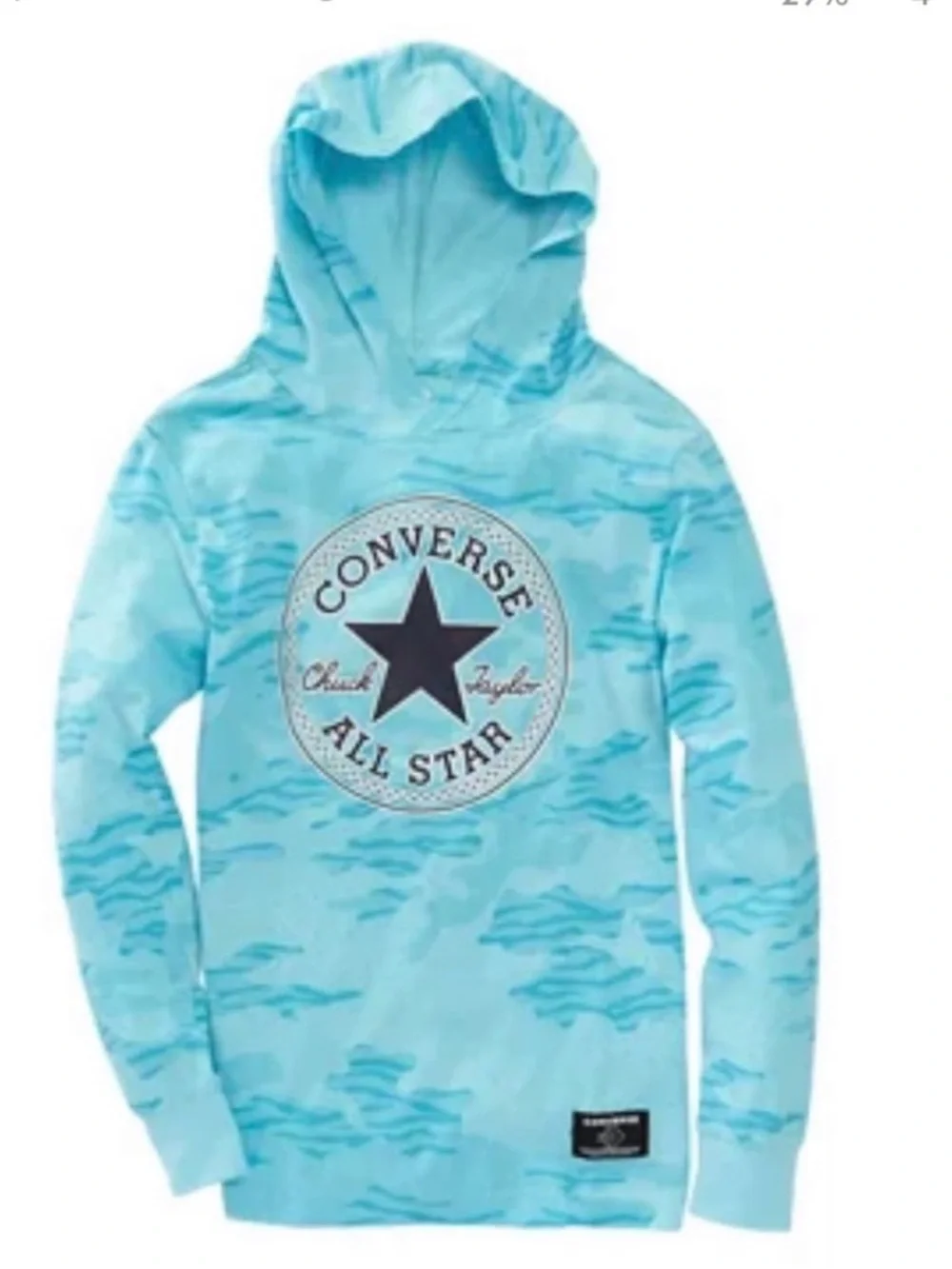 Converse Light Blue Camo Logo Hoodie for Kids NWT 5-6Y